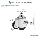 2' Retractable Leveling Caster with Ratcheting and Stemless | Nylon Wheel and NBR Pad | Ivory Color | 550 LBS Load Capacity | Single Caster