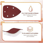 80 Grit Mouse Sander Sandpaper, Jamiikury 5 Hole Detail Sander Sandpaper Palm Sander Paper Mouse Sanding Pads Hook and Loop Sanding Sheets - Pack of 50