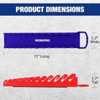 WORKPRO 2-Pack Magnetic Wrench Organizer, 12-Piece Gripper Wrench Holder for Stubby or Line Wrenches, Quality Wrench Rack Fits for SAE (1/4” to 15/16”) and Metric (6mm to 24mm), Flexible Teeth
