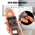 Clamp Meter Digital, AC/DC Current, Electrical Tester Digital, True RMS 4000 Counts, Auto-Ranging Measures AC/DC Voltage, Continuity, Frequency, Capacitance, Resistance, Duty-Cycle, Diodes