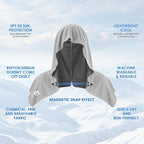 3 Pack Cooling Hoodie Towels for Neck and Face, UPF 50 Sun Protection & Instant Cooling, Ice Towels for Hot Weather, Soft Breathable Towel for Sport, Work Out, Gym, Camping & More Activities