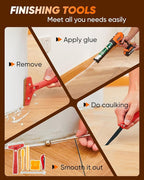 Saker Electric Caulking Gun Cordless Caulk Gun Drip-free with Silicone Caulking Tools 4 Adjustable Speeds with LED Light for Filling, Sealing 1 Batteries
