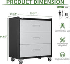 Metal Garage Storage Cabinet with Wheels,Locking Rolling Tool Cabinet with Drawers and Shelves for Home, Office, Garage & Workshop