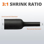 Wirefy 3/8" Heat Shrink Tubing - 3:1 Ratio - Adhesive Lined - Marine Grade Heat Shrink - Black - 50 Feet Roll