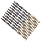 Drill Bit, 3.2mm Cutting Diameter, 4341 HSS Gold and Black 118° Cutting Angle Number Jobber Bits - (Applications: for Drilling Soft Metal Plastic Wood), 10-Pieces