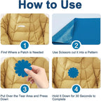 8PCS 7.8x3.9 inch Nylon Repair Patch Self-Adhesive Fabric Patch Down Jacket Repair Patches for Puffer Jackets Tenacious Tape Polyester Waterproof Lightweight Tent Repair Patch Kits for Clothes Bag