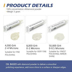 SCOTTCHEN 3Pcs Diamond Polishing Paste, 4,000/8,000/50,000 Grit, 2-4/0-2/0-0.5 Microns Lapping Compound with 50% Concentration of Diamond Powders for Jewelry, Metal, Ring, Glass, Coin, 5 Gram Each