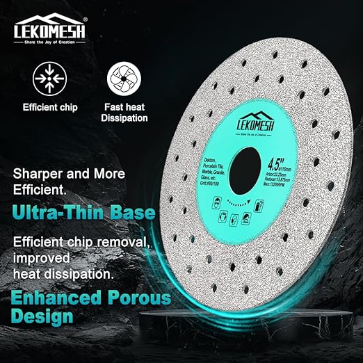 Rock Slab Grinding Disc - 4.5 inch Glass Cutter Disc (2pcs), Granite Cutting Blade, Diamond Grinder Wheel for Rock Slab, Stone, Tile, Marble, Granite, Glass Diamond Saw Blades