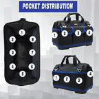 20 Inch Tool Bag, Waterproof Wide Mouth Tool Kit, Heavy Duty Tool Bag Organizer With Shoulder Straps and Molded Base, Tool Storage Package For Screwdrivers, Pliers, Nut Drivers (Blue20IN)