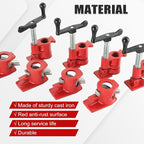 FLK Tech Wood Gluing Pipe Clamp Fixture for 3/4 Inch Pipe, Heavy Duty Pipe Clamps, Cast Iron Wood Clamps Quick Release for Woodworking, Carpentry, Home Improvement, and DIY Projects