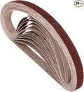 24 Pcs Sanding Belts 3/8 x 13 Inch 120 Grit Aluminum Oxide Abrasive Sandpaper for Belt Sander Metal Grinding Wood Working Weld Rust Removal