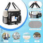 Mesh Shower Caddy Portable, Quick Dry Hanging Toiletry Bag for College Dorm Essentials with 4 Pockets/Divider/Plastic Bottom, Travel Tote Bag for Camping, Bathroom, Beach, Swimming, Gym