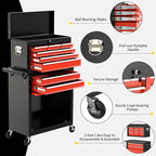On Shine 8 Drawer Rolling Tool Chest, Large Capacity Rolling Tool Box with Wheels, Locking Mechanical Tool Chest, Portable Tool Box with Sliding Drawers,Metal Tool Box for Garage Workshop (BlackRed)