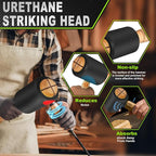 Wood Carving Mallet 15 oz - Non-Slip Urethane Head Woodworking Hammer for Chisels & Carving Tools (Black)