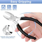 Billbotk Nylon Jaw Pliers for Jewelry Making - Flat Nose, Soft Jaw Pliers for Chain Making