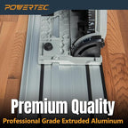 POWERTEC 55" Track Saw Guide Rail for Kreg Track Saws | Perfect for Repeatable Rip Cuts & Crosscuts | Extruded Aluminum Guide Rail for Optimized Bevel & Straight Cuts (71990)
