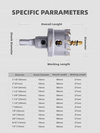 1-3/4" Carbide Hole Saw, Heavy Duty Metal Hole Cutter with Pilot Drill Bit for Cutting Stainless Steel, Metal Sheet and Aluminum Alloy (44mm | 1-3/4")