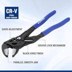 WORKPRO Pliers Wrench Set, 7 & 10-Inch CR-V Construction Wrench Pliers, Adjustable Parallel Smooth Jaw Pliers, Black Finish, Groove Lock Mechanism