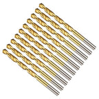 Drill Bit, 7/32" Cutting Diameter (5.556mm), 4241 HSS TiN Coated 118° Cutting Angle Versatile Jobber Bits - (Applications: for Drilling Plastic Wood Soft Thin Metal), 10-Pieces