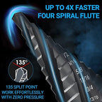 MABLEVI M35 Four Spiral Flute Cobalt Step Drill Bit Set 1/8"-7/8", Wear-Resistant TiAlN Coated 1/4" Hex Shank Unibit Step Bit for Metal, Stainless Steel, Aluminum, Wood, Plastic（3Pcs）