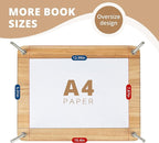 Wooden Book Press - 14.7x11.4 Large Craft Press with Comfort Grip Handle & Non-Slip Round Foot Pads, Ideal for Bookbinding, Scrapbooking, and DIY Projects