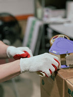 SAVER Non-Slip Red Work Gloves for Construction Latex Rubber Palm Coated - Premium Daily Safety Work Gloves