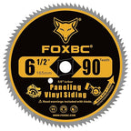 FOXBC 6-1/2 Inch 90 Tooth Circular Saw Blade for Paneling and Vinyl Siding Wood Cutting with 5/8-Inch Diamond Arbor