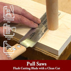 SUIZAN Flush Cut Saw 6" - Professional Japanese Pullsaw Ryoba Double Edge Handsaw Woodworking Tools