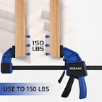 Bar Clamps for Woodworking,4-Pack Wood Clamps 12 Inch Light Duty One-Handed Woodwoking,Quick Grip/Spreader Clamps Set 150LBS Load Limit with Quick Change Button.
