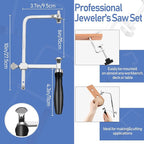 Chumia Jewelers Tools Set Including Jeweler's Saw Frame 144 Blades Third Hand Tweezers Wooden Pin Clamp Multipurpose Needle File Wooden Ring Clamp Ring Sizer Mandrel Measuring Tool Mallet Hammer