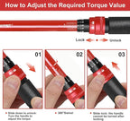 3/8-Inch Drive Click Torque Wrench,Dual-Direction Adjustable,72-Tooth Dual Range Scales-5-50Ft-Lb/6.8-68Nm,Quick Release Ratchets