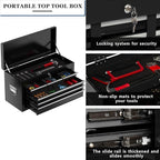 8-Drawer High Capacity Rolling Tool Box with Wheels,Rolling Tool Chest with Drawer,Tool Box on 4 Wheels with Lock, Tool Storage Cabinet Removable Portable Box for Garage Warehouse (Black)