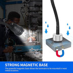 Magnetic Work Light, LED Work Light, with Flexible Gooseneck and Magnetic Base, Shop Tool Lamp for Lathe, Bandsaw, Work Bench, Sewing Machine, Industrial Lighting, 1200Lumens