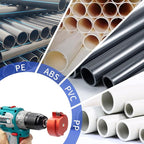 2 Wings PVC Pipe Reamer, Plastic PVC Pipe Fitting Saver Kit Fit into Standard 1/2" Drills 1inch Head Socket Saver Tool