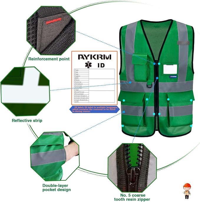 A-SAFETY reflective vest green