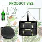 2 Layer 24" Herb Drying Rack Hanging with Garden Pruning Shears, Large Zipper, Hook & Notepad, Foldable Drying Rack for Herbs, Spices & Seasonings, Hanging Herb Dryer Indoor Outdoor