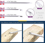 Swpeet 4Pcs Nail Pullers Nail Remover Tool 7 Inch End Cutting Pliers Nail Nipper Pliers with 6 Inch Tack Lifter 3 mm Straight Tip, U Tip and V Tip Nail Staple Rivet Tack Puller Staple