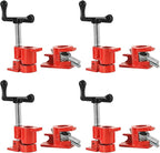 FLK Tech Wood Gluing Pipe Clamp Fixture for 3/4 Inch Pipe, Heavy Duty Pipe Clamps, Cast Iron Wood Clamps Quick Release for Woodworking, Carpentry, Home Improvement, and DIY Projects