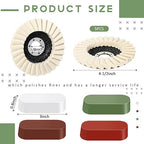 9 Pcs Felt Flap Disc Abrasives Buffing Polishing Wheel and Compounds Set 5 Pcs Wool Polishing Disc 4 Compound Wool Buffing Wheel Pad for Angle Grinder