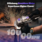 21V Cordless Angle Grinder Compatible with Makita 18V Battery, 4-1/2 Angle Grinder Tool with 2x4.0Ah Battery, 6-Piece Disc Set (Cutting/Grinding/Polishing),Variable Speed for Garage