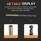 Drill Bit, 3.2mm Cutting Diameter, 4341 HSS Gold and Black 118° Cutting Angle Number Jobber Bits - (Applications: for Drilling Soft Metal Plastic Wood), 10-Pieces
