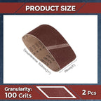 2 Pcs Sanding Belts 3 x 21 Inch 100 Grit Aluminum Oxide Abrasive Sandpaper for Belt Sander Metal Grinding Wood Working Weld Rust Removal