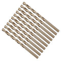 Drill Bit, #12 Cutting Diameter, 4341 HSS Gold Finish 135° Cutting Angle Number Jobber Bits - (Applications: for Drilling Soft Metal Plastic Wood), 10-Pieces