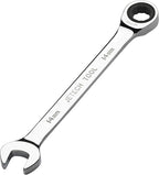 Jetech Ratcheting Combination Wrench, Industrial Grade Gear Spanner with 12-Point 72-Tooth Ratchet, Forged and Heat-Treated Cr-V Steel, Metric (10PCS 14 mm)