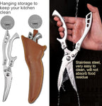 ANDONG Professional Heavy Duty Kitchen Scissors - Spring Loaded Ultra Sharp Stainless Steel Multipurpose Poultry & Cooking Shears for Bones, Meat, Chicken, Fish, Turkey, Vegetables,Dishwasher Safe