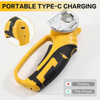 4v Cordless Electric Scissors, Electric Box Cutter With LED Light and Safety Lock, Cardboard Cutter, Rotary Cutter for Cardboard Leather Carpet Plastic Yellow