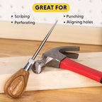 General Tools Scratch Awl Tool with Hardwood Handle - Scribe, Layout Work, & Piercing Wood - Alloy Steel Blade