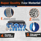 Diamond Core Drill Bit Set - 6/6/8/20/25/35/50/75/100mm Tile Hole Saw Kit for Porcelain Tile Ceramic Marble Granite 4/5”&2“Finger Chamfer Bit