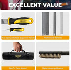 17PCS File Set with Tool Bag, Includes 4PCS Large Metal File, 12PCS Needle File and Wire Brush,Work for Metal, Wood and More