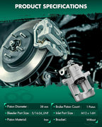 SCITOO Rear Left Brake Caliper Without Bracket 192577 Compatible For Audi For A3 1999-2003,For TT 2000-2006,For Volkswagen For Type 1 2000-2010,For Type 1 Cabrio 2010,For Golf 2000-2006,For R32 2003